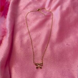 Gold Bow Pendant Necklace
